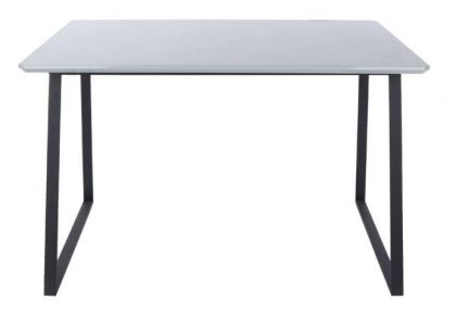 Aspen High Gloss Rectangular Dining Table with Metal Legs - Grey