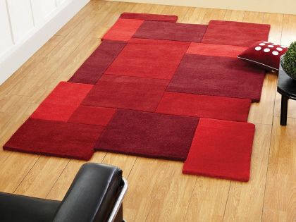 Abstract Collage Rug 90 x 150 - Red