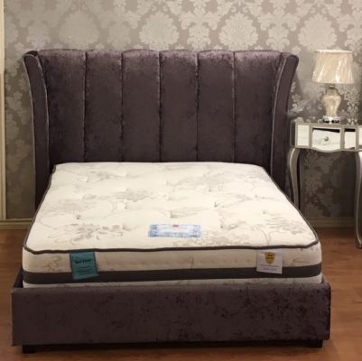 Alexandria Crushed Velvet King Size Bed 5ft - Truffle