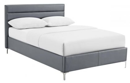 Arco Leather Single Bed 3ft - Grey
