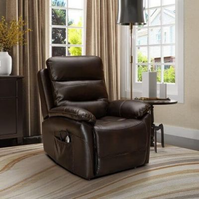 Arianna Lift & Rise Chair - Brown Air Leather