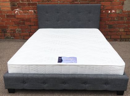 Atlantic GREY Linen Double Bed 4ft 6in