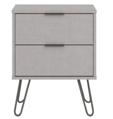 Augusta 2 Drawer Bedside Cabinet - Grey