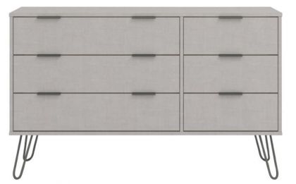 Augusta 3+3 Drawer Wide Chest - Grey