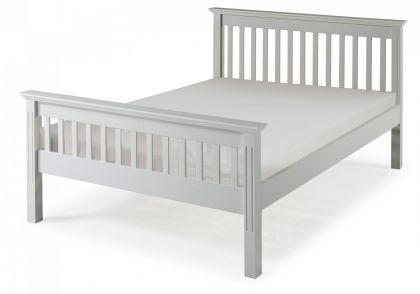 Bronte Pine Double Bed 4ft 6in High Foot End - Grey