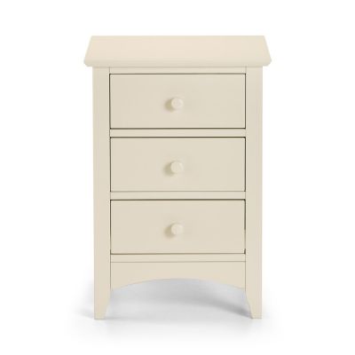 Cameo 3 Drawer Bedside Chest -  Stone White