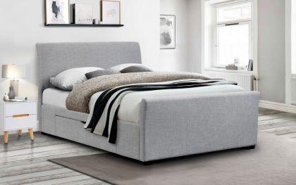 Capri Fabric Double Bed 4ft 6in - Grey Linen