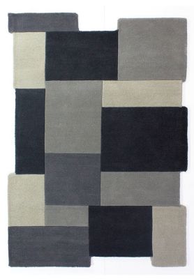 Abstract Collage Rug 90 x 150 - Grey