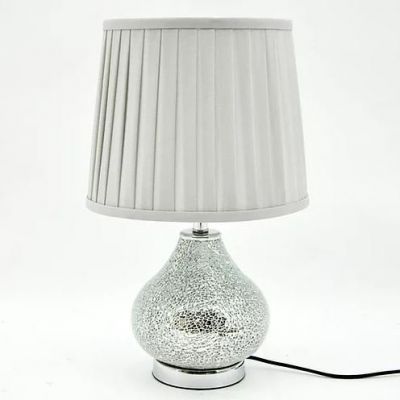 Crackle Glass Lamp and Shade 45x28x28cm
