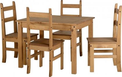 Corona Budget Dining Set - Distressed Waxed Pine