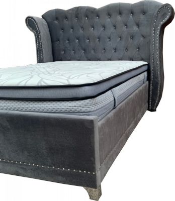 Duchess Fabric Double Bed 4ft 6in - PLUSH Grey