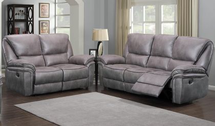 Edwardo Air Leather Recliner Suite 3+2 - Grey