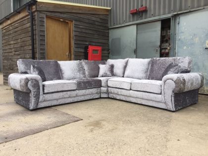 Tango Crushed Velvet Corner Sofa 2C2 Silver Black All Questions