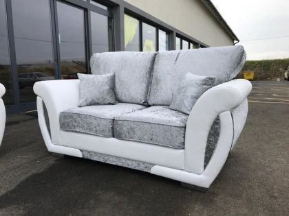 Genoa Crushed Velvet Fabric 2 Seater Sofa - FIXED BACK