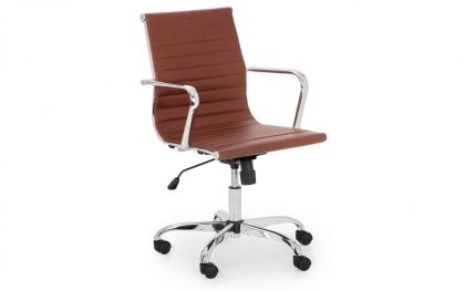 Gio Office Chair - Brown & Chrome