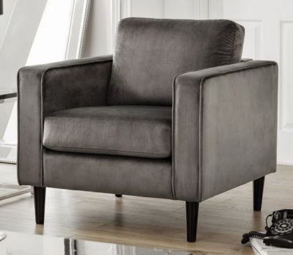 Hayward Fabric Armchair - Grey Velvet