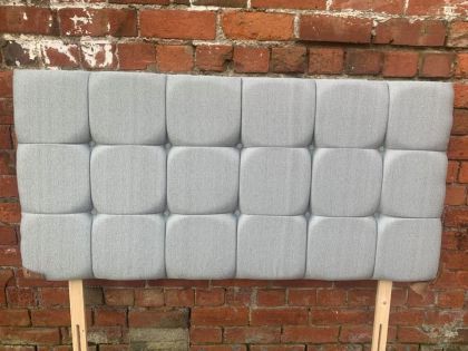 HB Fabric Headboard Cube Double - Grey