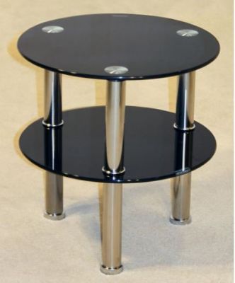Kansas Round 2 Shelf - Black/Chrome