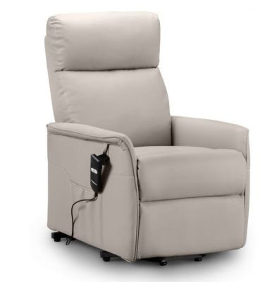 Helena Faux Leather Rise & Recliner - Pebble