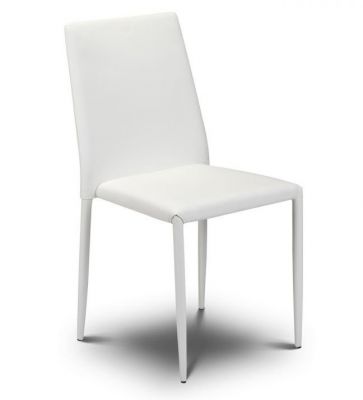 Jazz Leather Stacking Chair - White