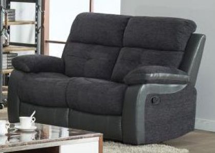 Kinsale Fabric 2 Seater Recliner Sofa - Grey
