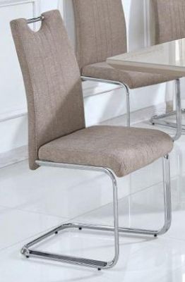 Knightsbridge Fabric Chrome Chair - Taupe (Sold in 2s)