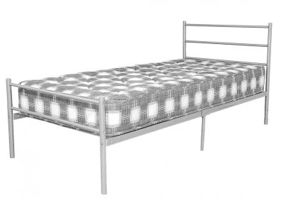 Leanne Metal Single Bed 3ft - Silver