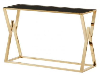 Mombasa Gold Black Glass Console Table