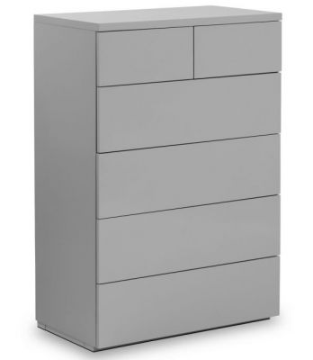 Monaco 4+2 Drawer Bedside - Grey High Gloss