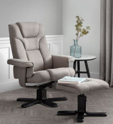 Malmo Recliner & Footstool - Grey