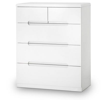 Manhattan High Gloss 3 + 2 Drawer Chest - White