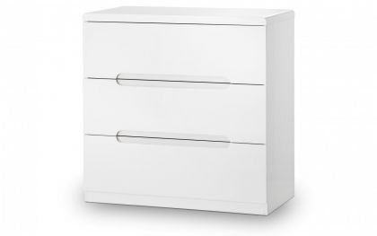 Manhattan High Gloss 3 Drawer Chest - White