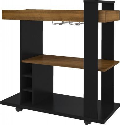 Naples Breakfast Bar - Black/Pine Effect