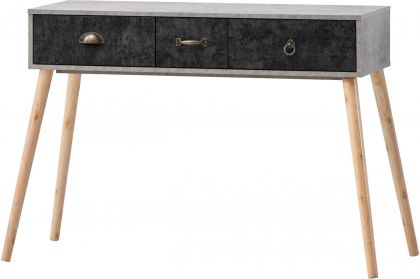 Nordic 3 Drawer Occasional Table - Grey/Charcoal Concrete Effect