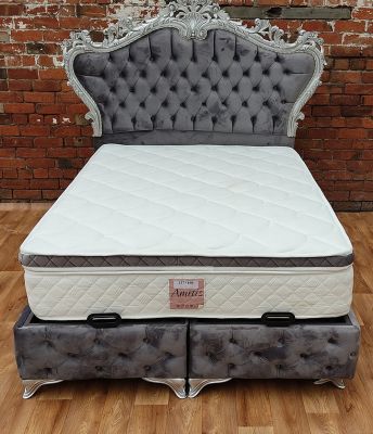 Kourtney Fabric King Size Bed 5ft - Grey