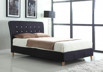 Nina Fabric Double Bed 4ft 6in - Black