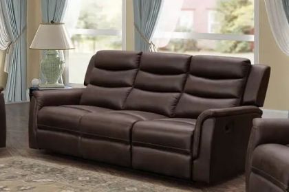 Oscar Fabric 3 Seater Sofa - Brown