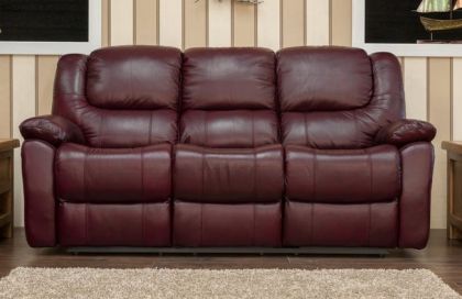 Parker Leather 3 Seater Sofa - Wine