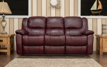 Parker Leather Fixed Sofa Suite 3+2 - Wine