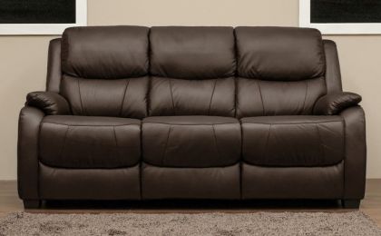 Parker Leather Fixed Sofa Suite 3+R+R - Espresso