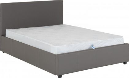 Prado PLUS Storage Leather Double Bed 4ft 6in - Grey