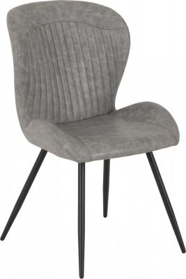 Quebec Leather Dining Chair - Grey (Sold in 4s)