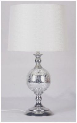 Q Table Lamp Crackled Silver Base