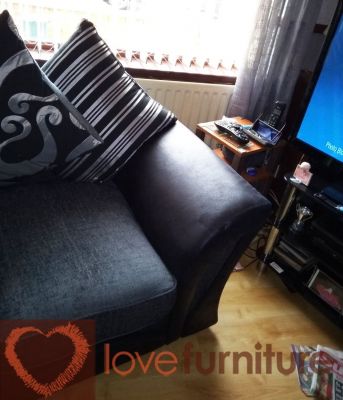 Rio Fabric Scatter Back 1 Seater Sofa - Grey / Black