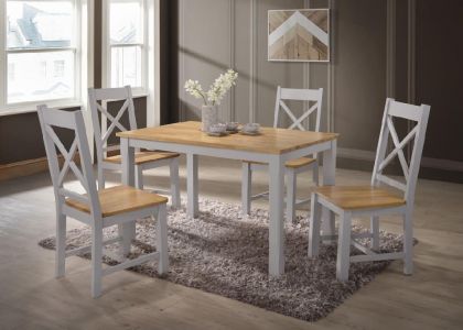 Rochester Dining Set with 4 Chairs - Grey & Oak
