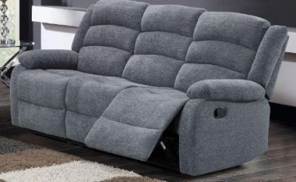 Romantic Fabric Recliner Suite 3+1+1 - Grey