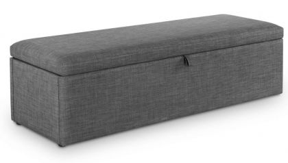 Sorrento Fabric Blanket Box - Slate Grey Linen