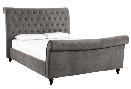 Safia Fabric Double Bed 4ft 6in - Charcoal