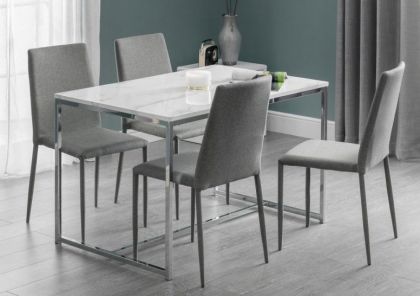 Scala Marble Dining Set White - 4 Chairs