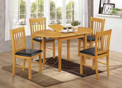 Shannon Oak Dining Set with 4 Chairs